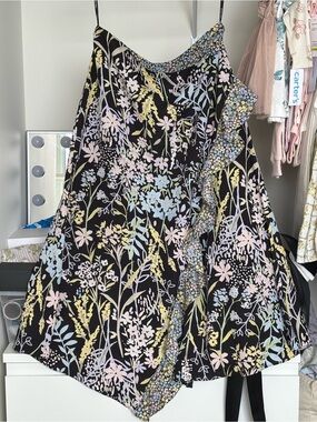 Calvin Klein Black Skirt with Pastel Floral Print